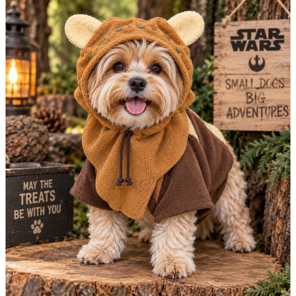Star Wars Ewok Dog Pet Costume Medium Rubie's Disney Halloween w/ Box